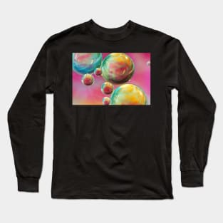 Tropical Feather Bubble Abstract Long Sleeve T-Shirt